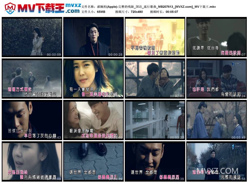 郝婉彤(Apple)-完整的残缺_国语_流行歌曲_MB207613